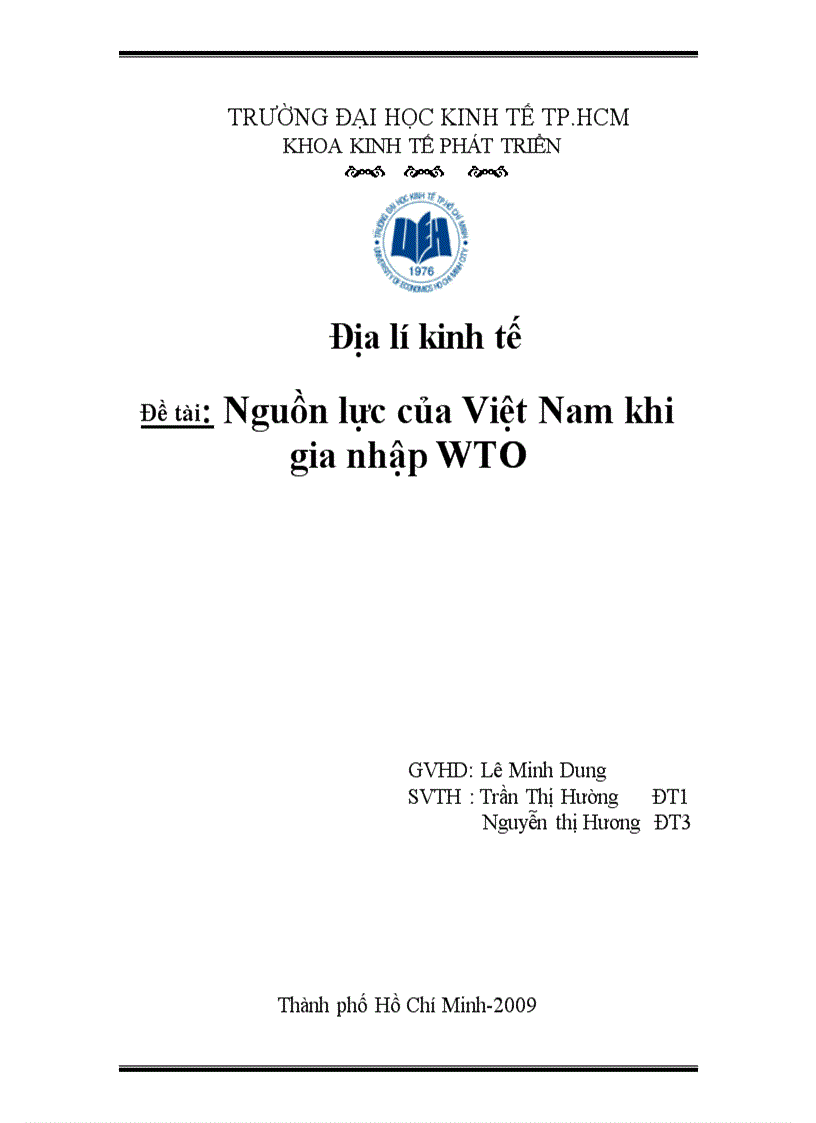 Nguồn lực của Việt Nam khi gia nhập WTO