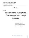 Bài học kinh nghiệm về công nghiệp hóa hiện đại hóa