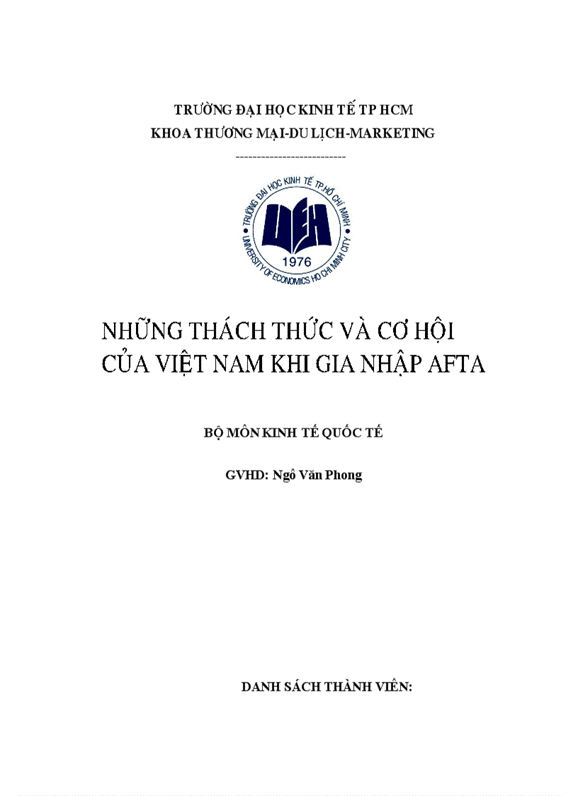 Những thách thức và cơ hội của Việt Nam khi gia nhập AFTA