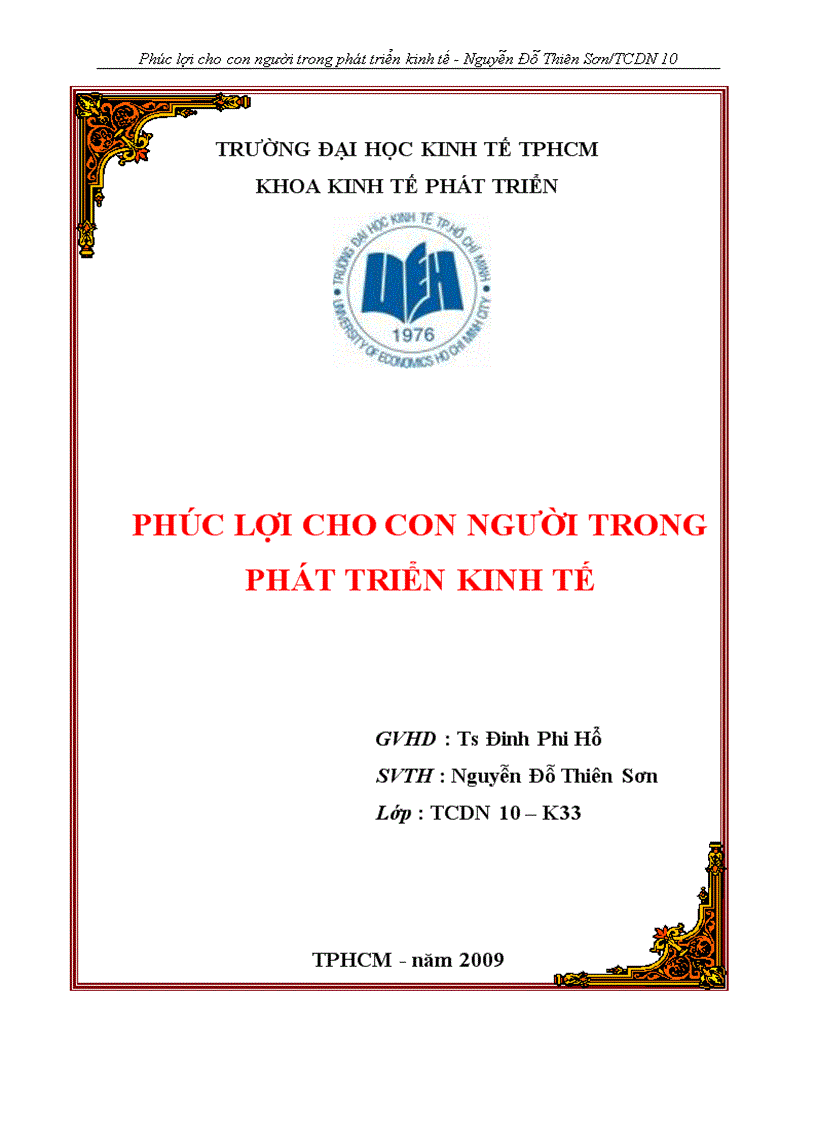 Phúc lợi cho con người trong phát triển kinh tế