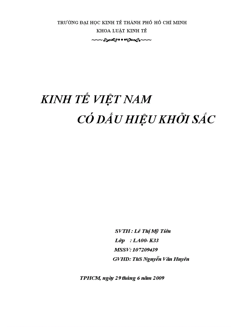 KInh tế VIỆT NAM có dấu hiệu khởi sắc