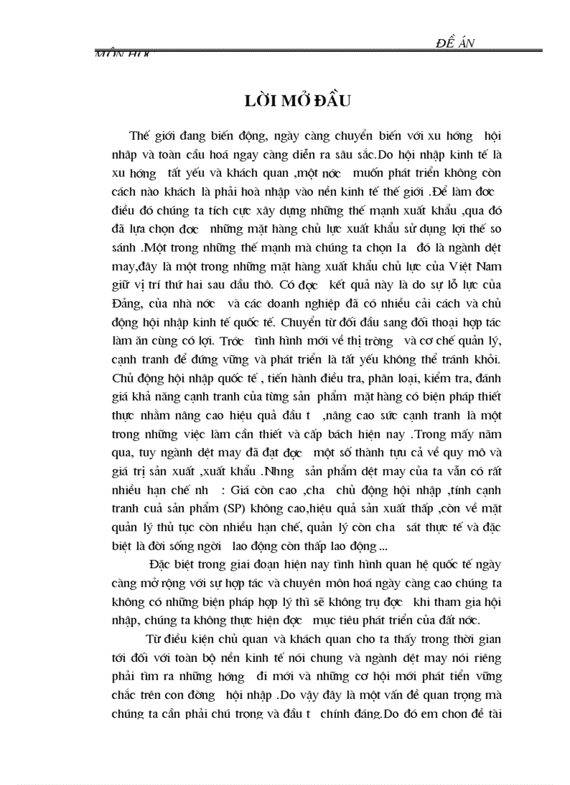 Thực trạng về chỉ tiêu đánh giá khả năng cạnh tranh của ngành dệt may Việt Nam