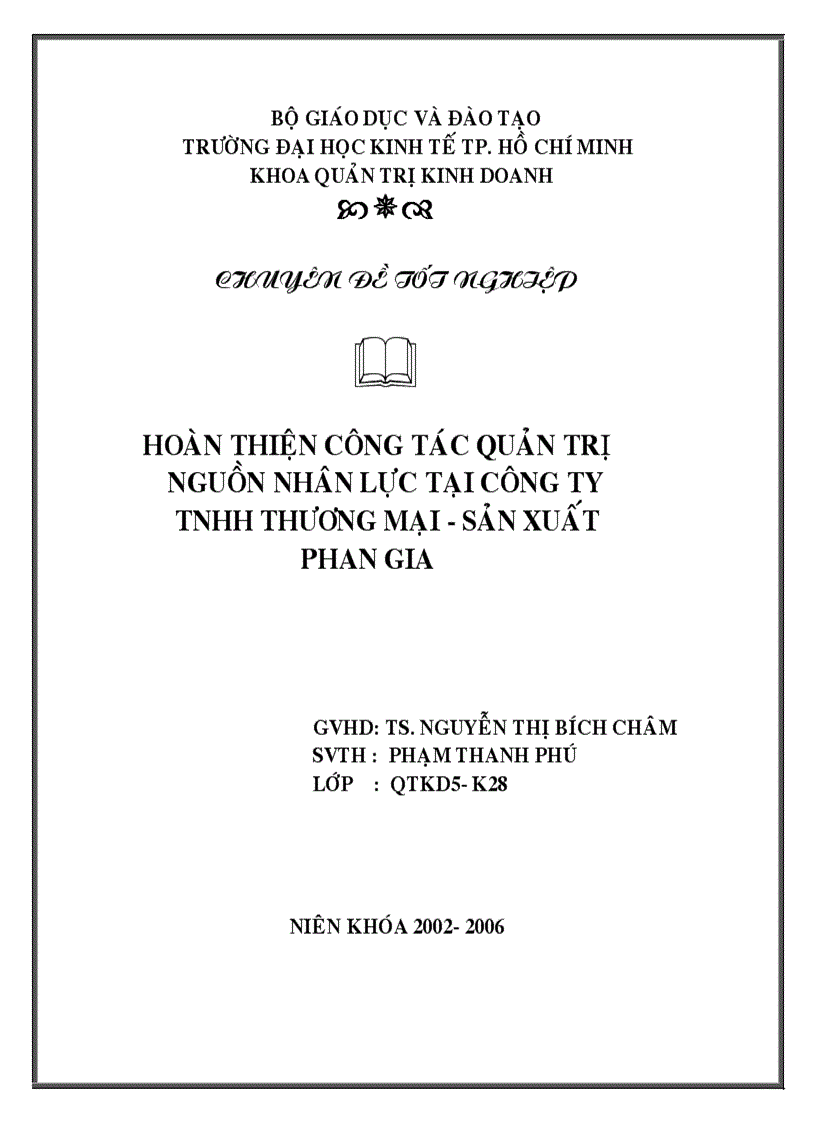 Hoàn thiện công tác quản trị nguồn nhân lực tại công ty