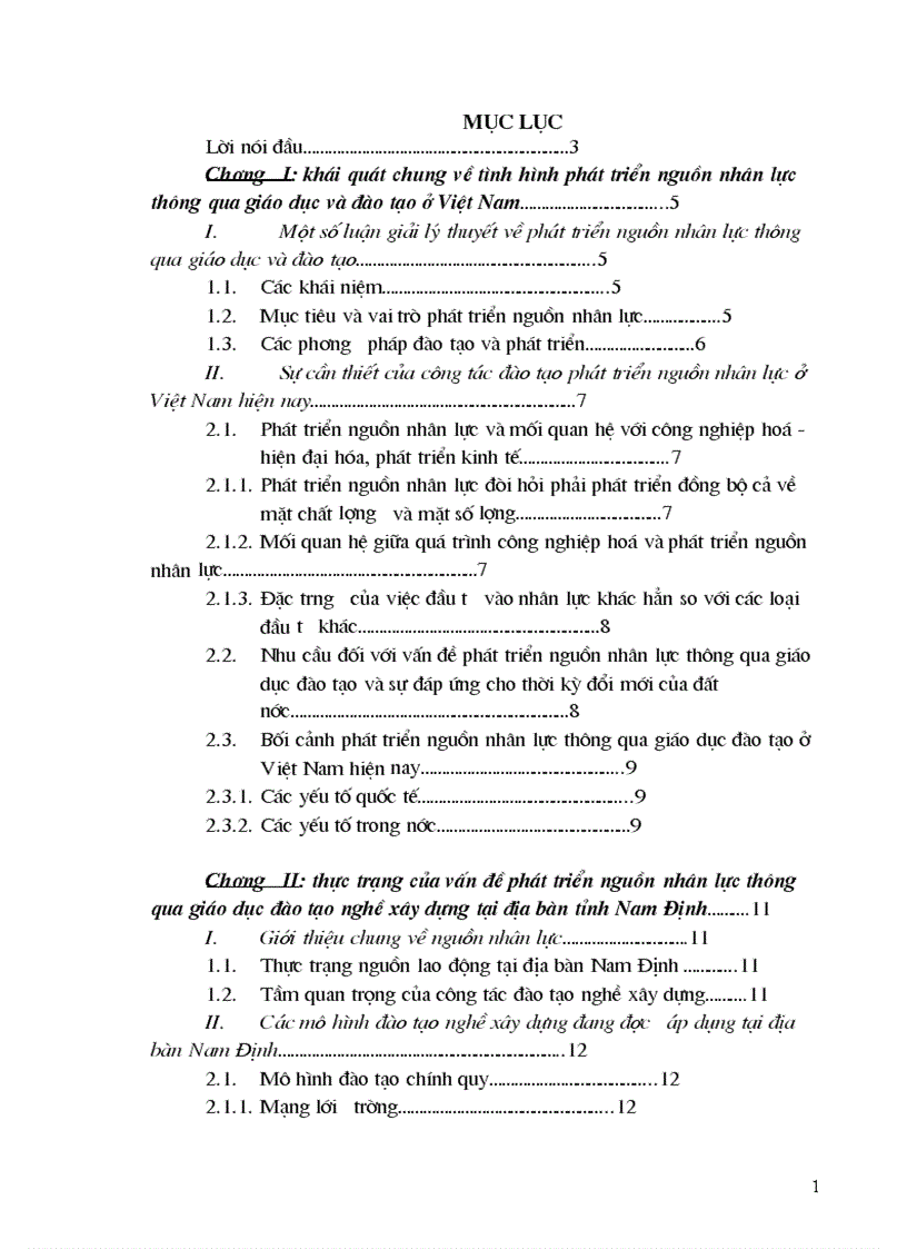 Một số giải pháp cho vấn đề phát triển nguồn nhân lực thông qua công tác đào tạo nghề xây dựng tại Nam Định