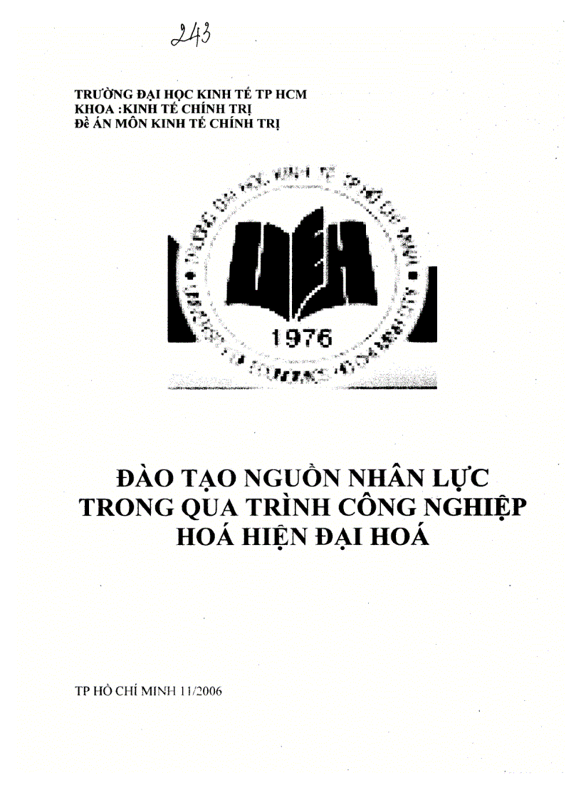 Đào tạo nguồn nhân lực trong quá trình CNH HĐH