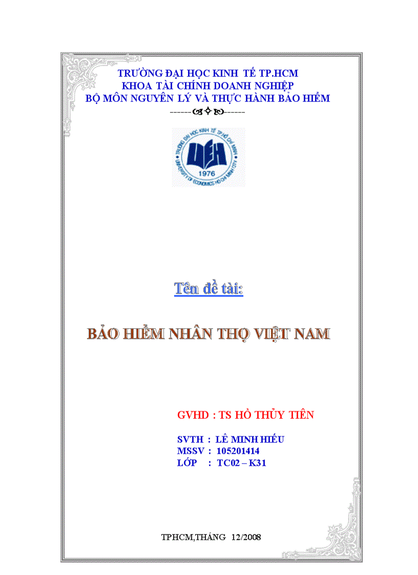 Bảo hiểm nhân thọ việt nam