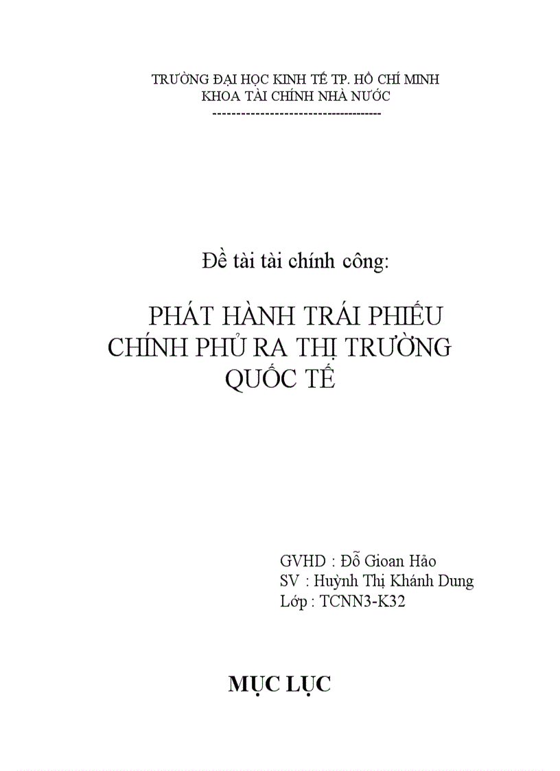 Phát hành trái phiếu chính phủ ra thị trường quốc tế