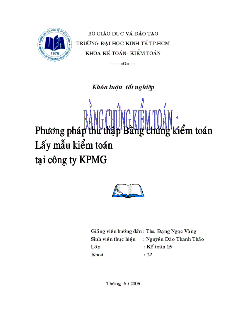 Phương pháp thu thập bằng chứng kiểm toán lấy mẫu kiểm toán tại công ty KPMG