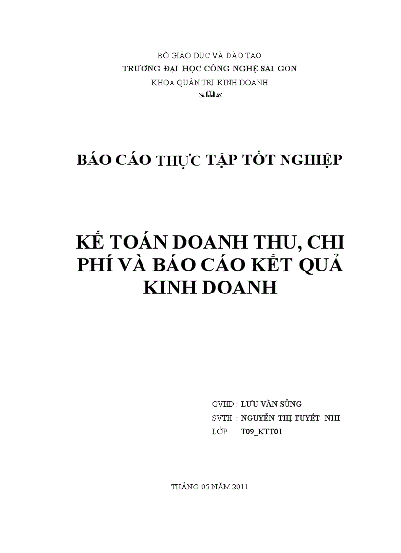 Kế toán doanh thu chi phí và báo cáo kết quả kinh doanh tại công ty TNHH MTV Dệt Kim Đông Phương