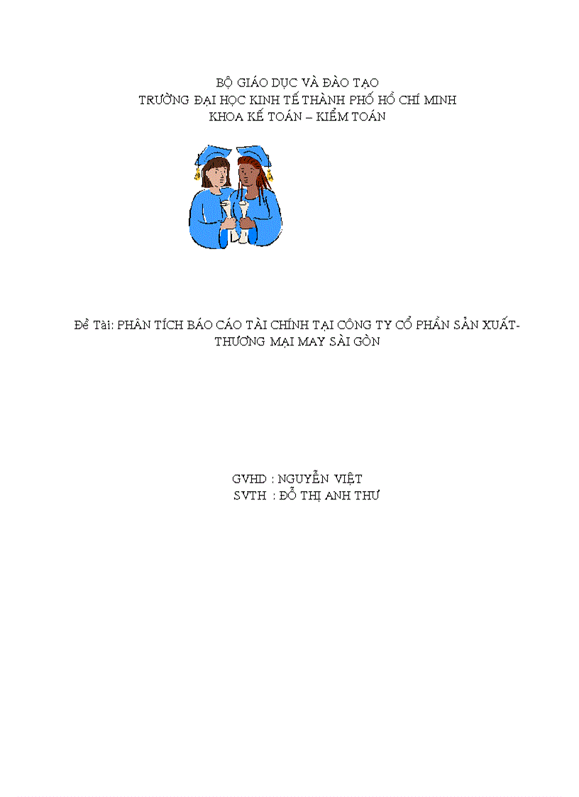 Phân tích báo cáo tài chính tại công ty cổ phần sản xuất thương mạI MAY SÀI GÒN
