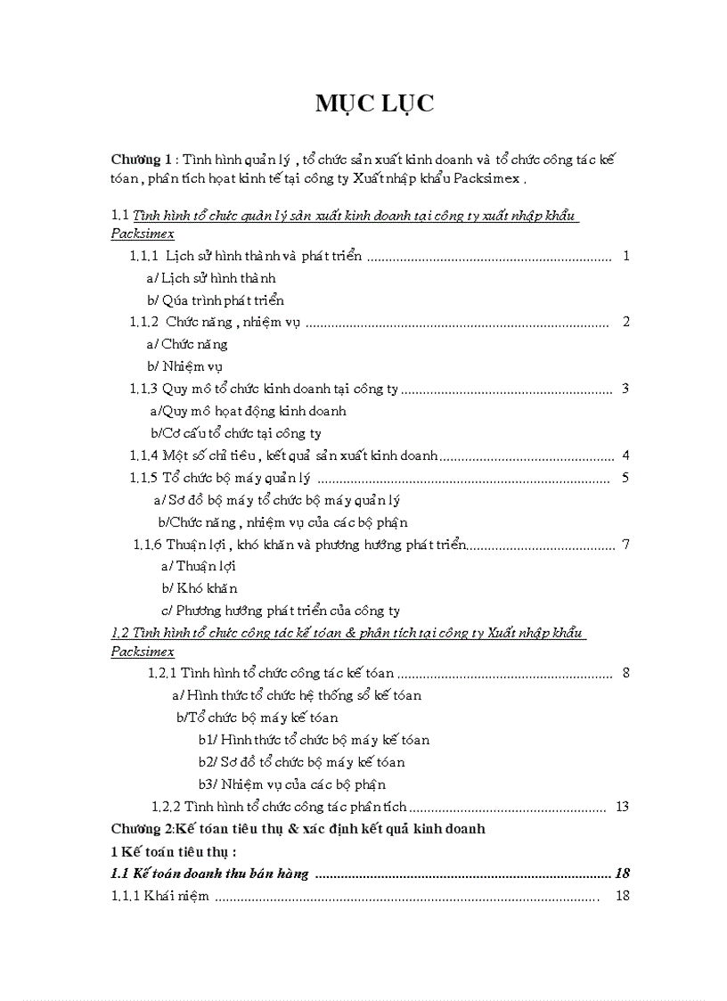 Tình hình quản lý tổ chức sản xuất kinh doanh tổ chức công tác kế toán phân tích hoạt động kinh tế tại công ty Xuất nhập khẩu Packsimex