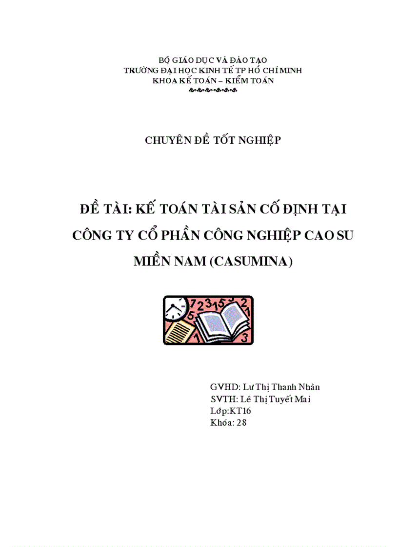 Kế toán tài sản cố định tại Công ty Cổ phần công nghiệp cao su MIỀN NAM CASUMINA