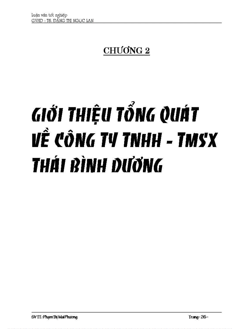 Tổ chức kế toán tại công ty TNHH THÁI BÌNH DƯƠNG