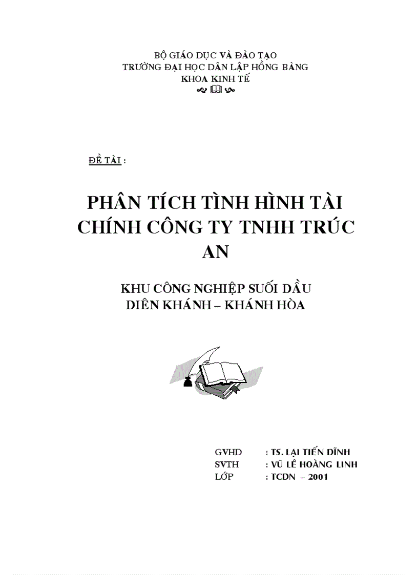 Phân tích tình hình tài chính Công ty TNHH TRúc An khu công nghiệp Suối Dầu Diên khánh Khánh Hòa