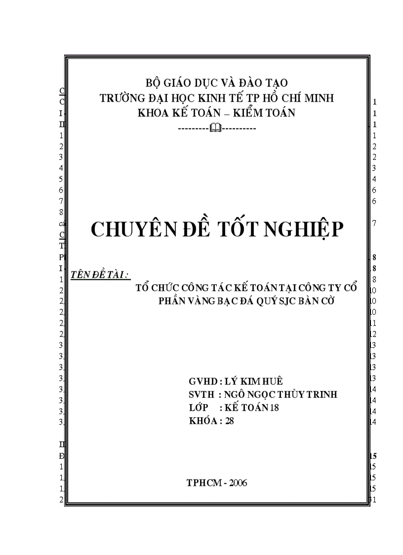 Tổ chức công tác kế toán tại công ty cổ phần vàng bạc đá quý sjc bàn cờ