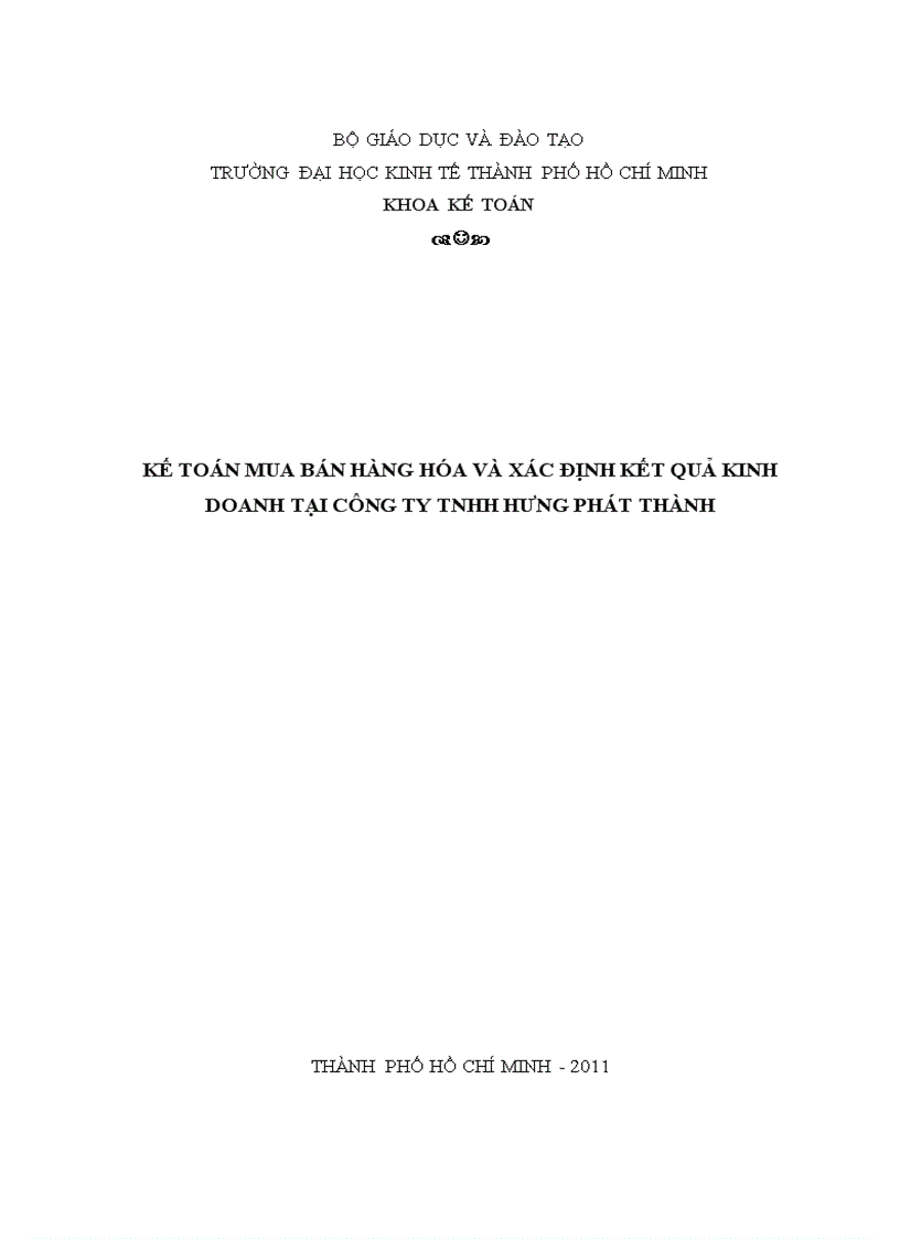 Kế toán mua bán hàng hóa và xác định kết quả kinh doanh tại công ty tnhh hưng phát thành