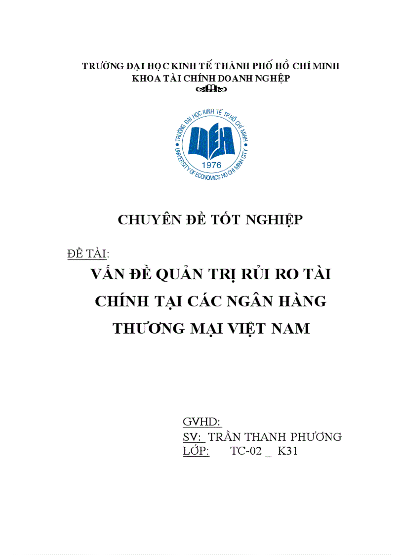 Vấn đề quản trị rủi ro tài chính tại các ngân hàng thương mại Việt nam