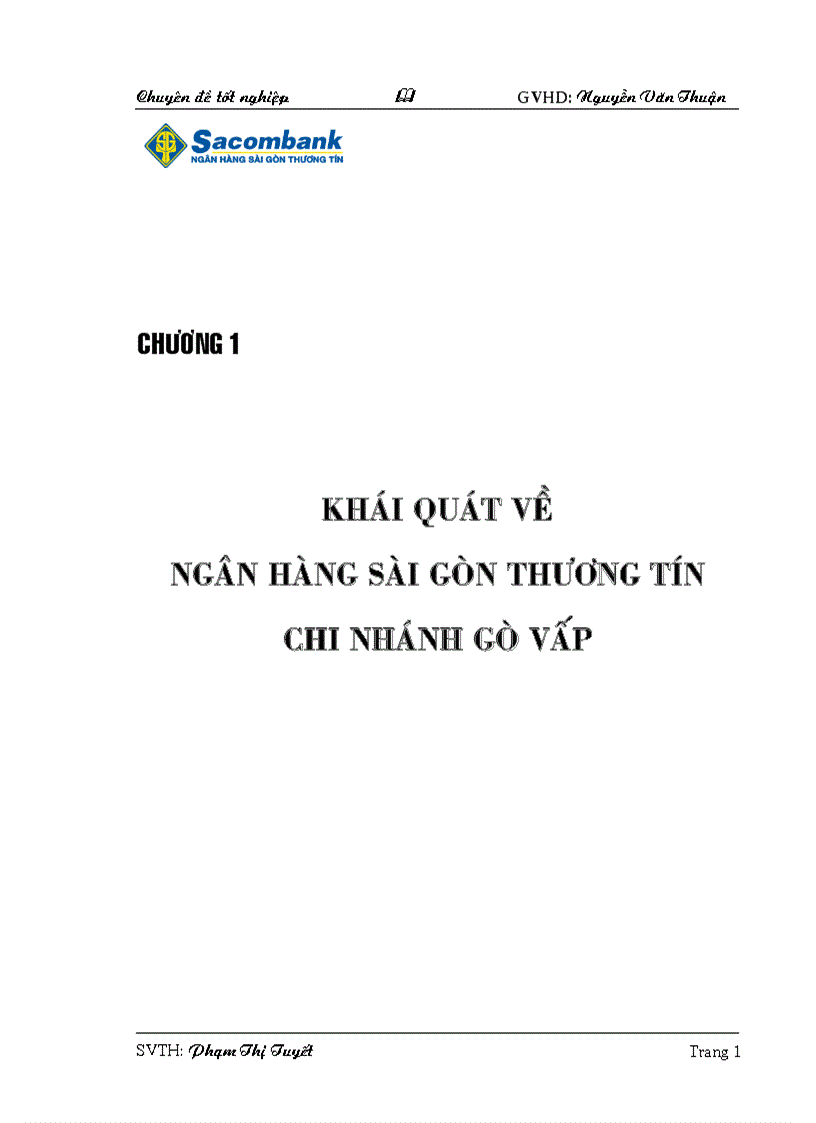 NGÂN HàNG THƯƠNG MạI Cổ PHầN SàI GòN THƯƠNG TíN SACOMBANK