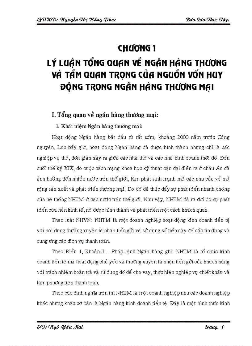 Tổng quan về ngân hàng thương mại và tầm quan trọng của nguồn vốn huy động trong ngân hàng thương mại