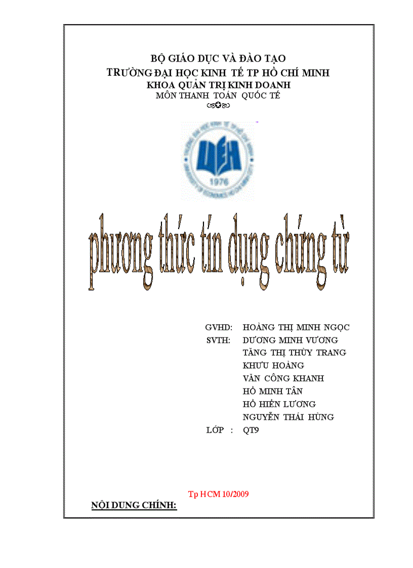 Phương thức tín dụng chứng từ