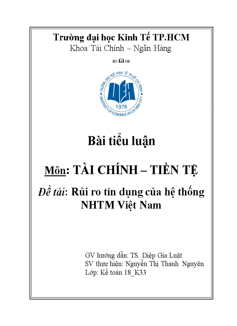 Rủi ro tín dụng của hệ thống NHTM Việt Nam 1