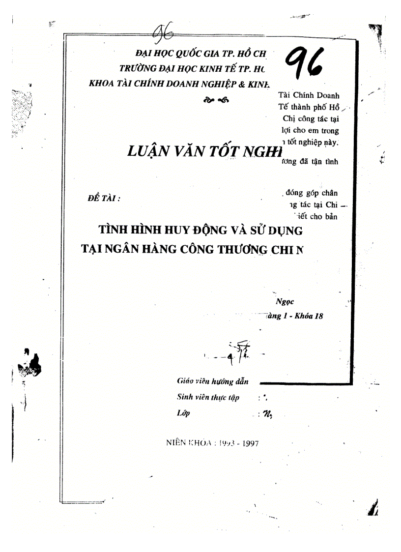 Tình hình huy động và sử dụng tại Ngân hàng Công thương chi nhánh 4