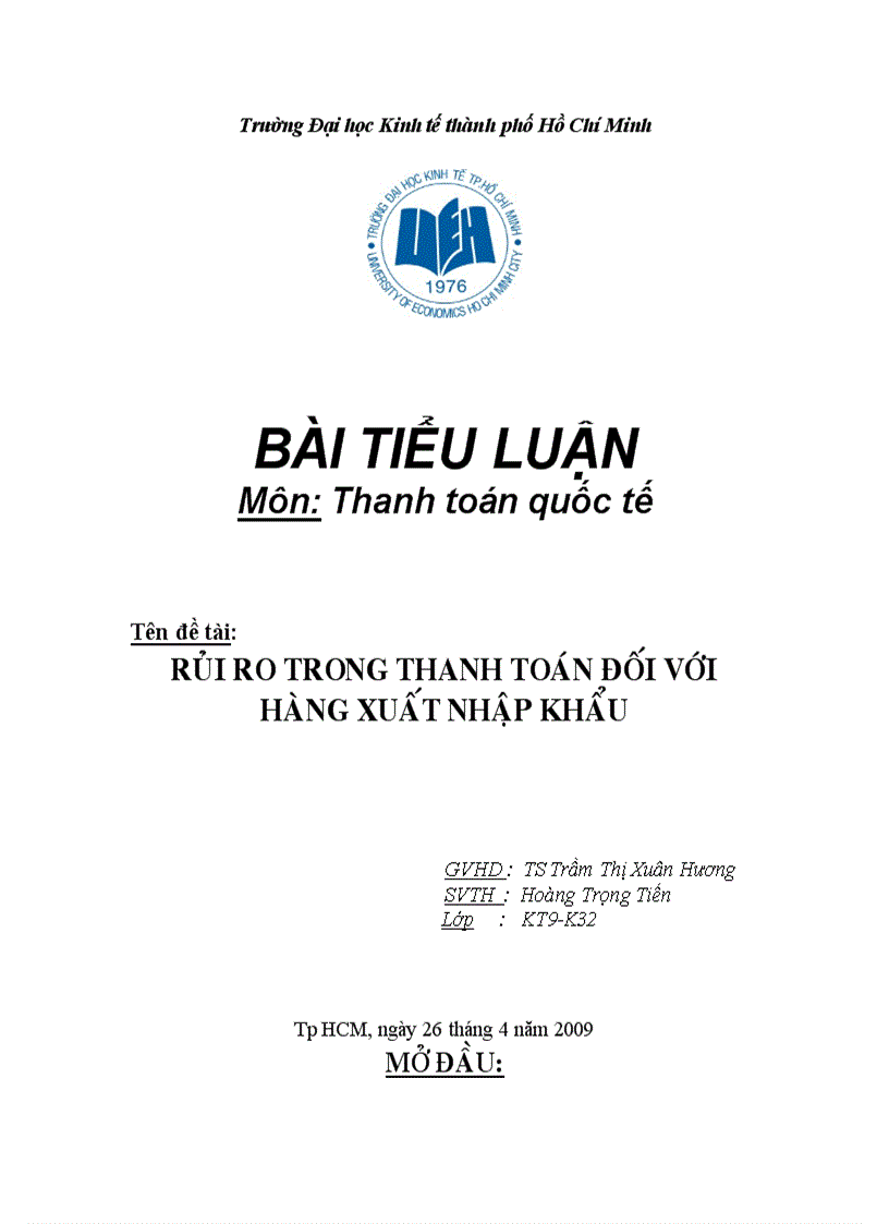 Rủi ro trong thanh toán đối với hàng xuất nhập khẩu