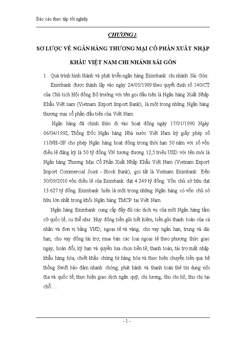 Nghiệp vụ thanh toán hàng xuất khẩu bằng phương thức tín dụng chứng từ tại ngân hàng eximbank chi nhánh sài gòn