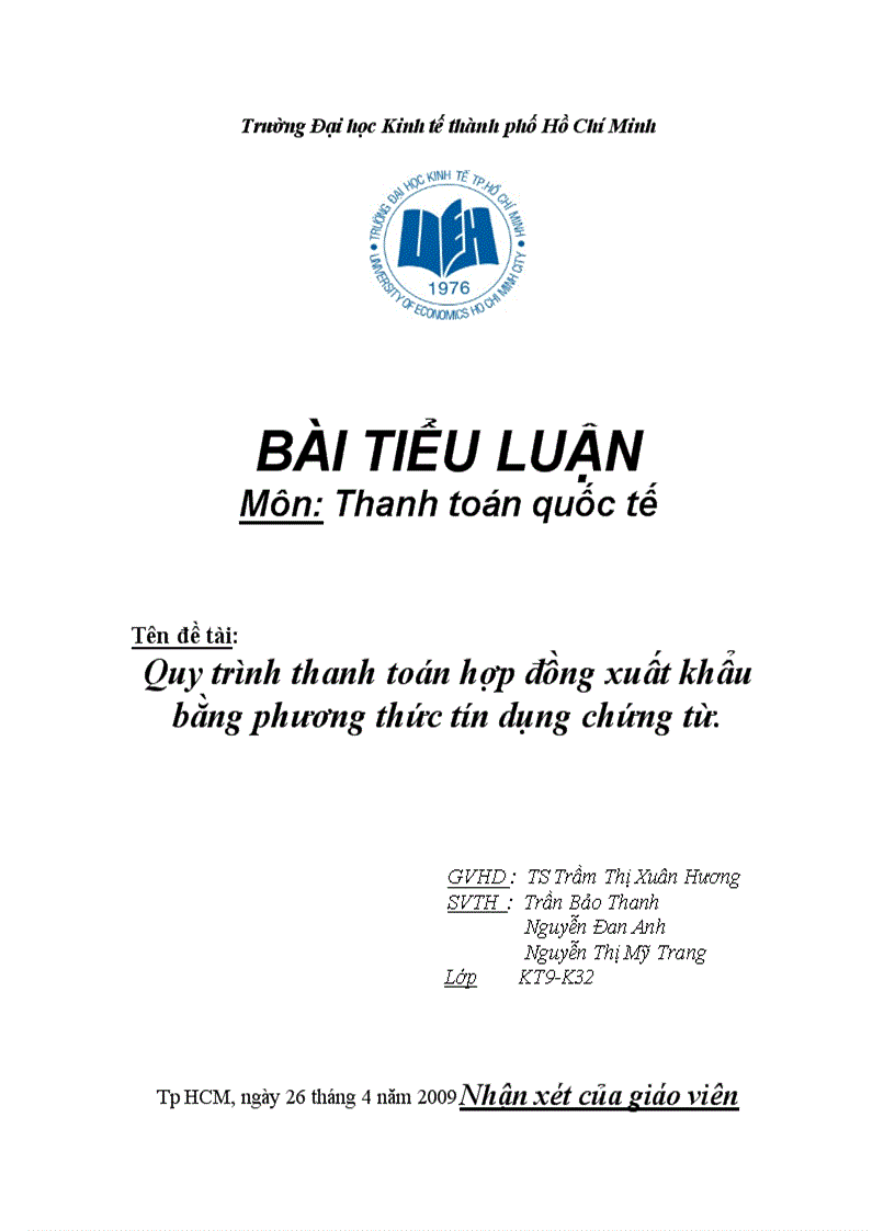 Quy trình thanh toán hợp đồng xuất khẩu bằng phương thức tín dụng chứng từ