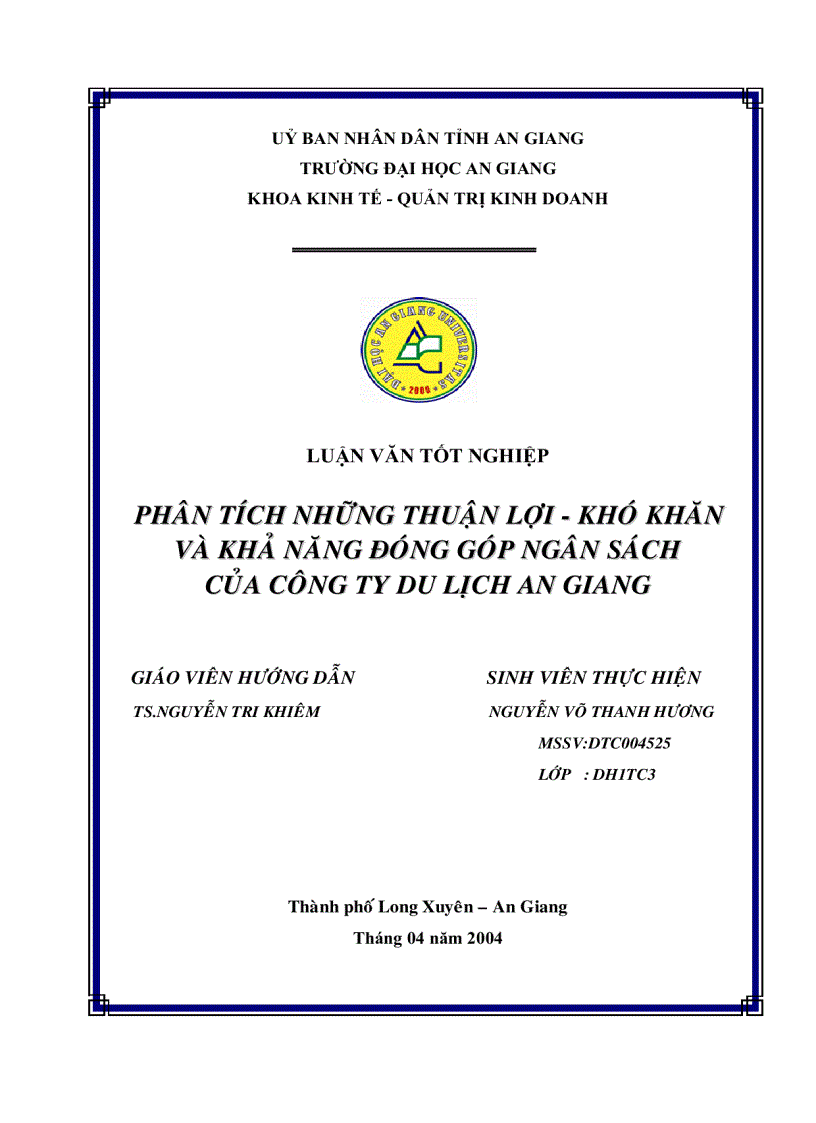 Phân tích thuận lợi và khó khăn khả năng đóng góp ngân sách của công ty du lịch