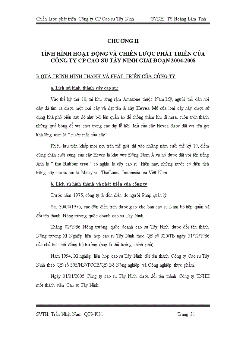 Chiến lược phát triển công ty CP sao vàng Tây Ninh