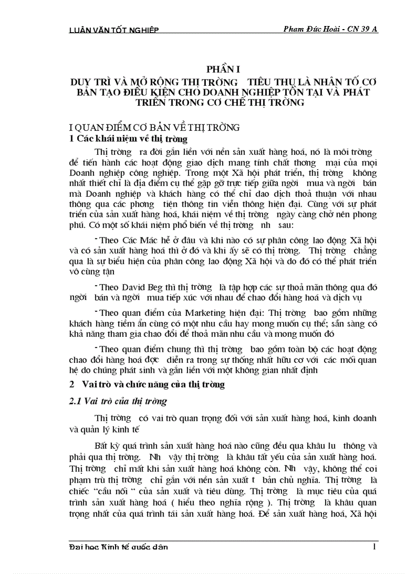 Biện pháp mở rộng thị trường tiêu thụ sản phẩm tại Xí nghiệp may đo X19 thuộc Công ty 247 bộ quốc phòng