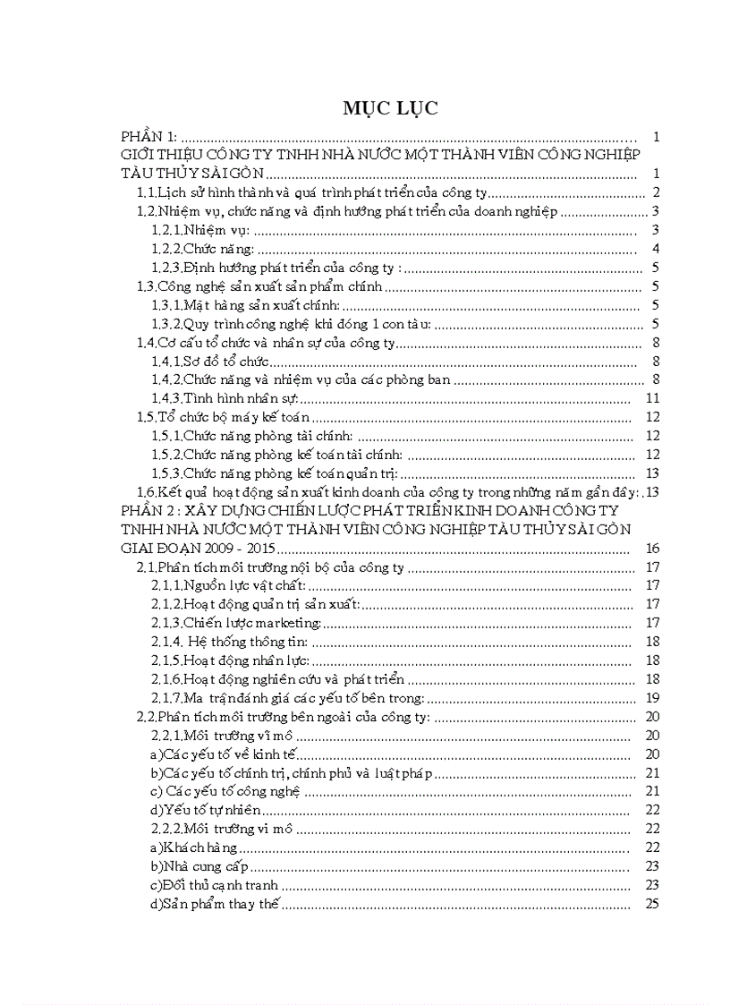 Xây dựng chiến lược phát triển kinh doanh công ty tnhh nhà nước một thành viên công nghiệp tàu thủy sài gòn giai đoạn 2009 2015