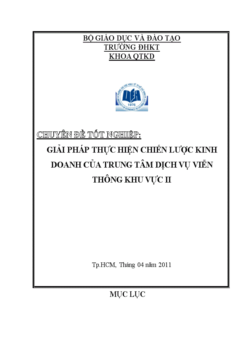 Giải pháp thực hiện chiến lược kinh doanh của trung tâm dịch vụ viễn thông khu vực ii