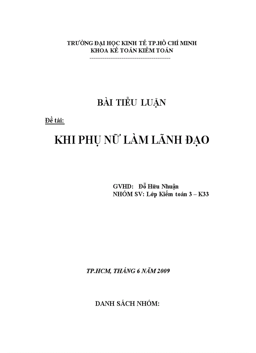 Khi phụ nữ làm lãnh đạo