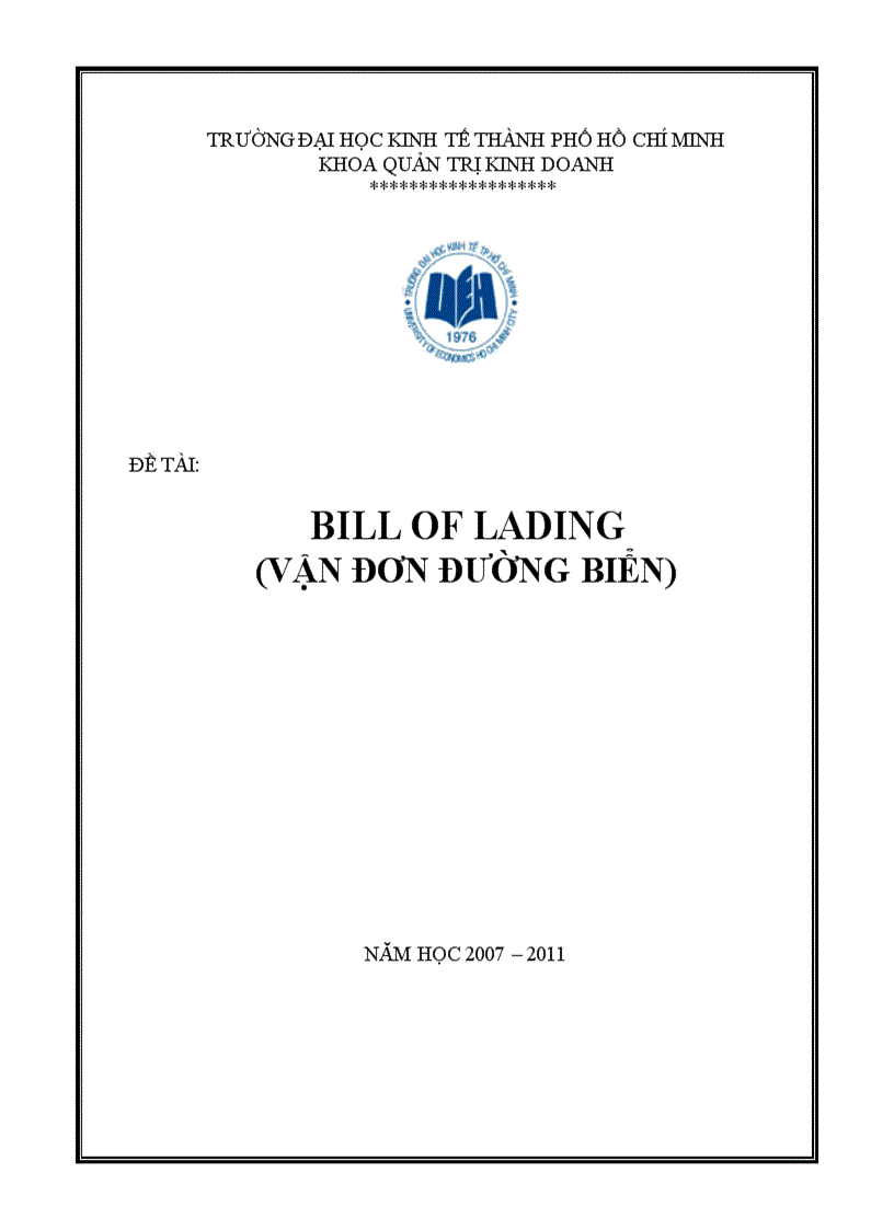 Bill of lading vận đơn đường biển 1
