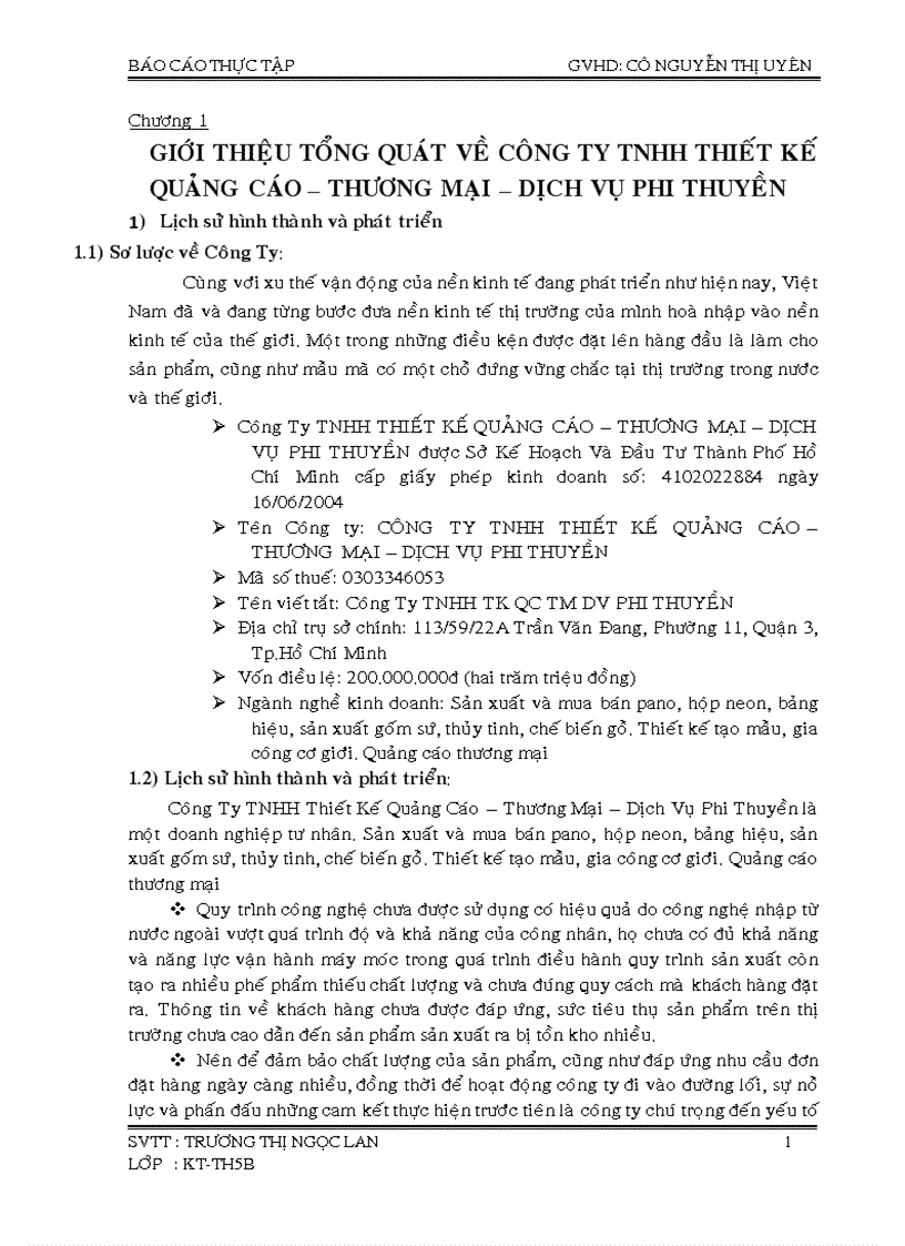 Tình hình thực tế xác định kết quả kinh doanh tại công ty