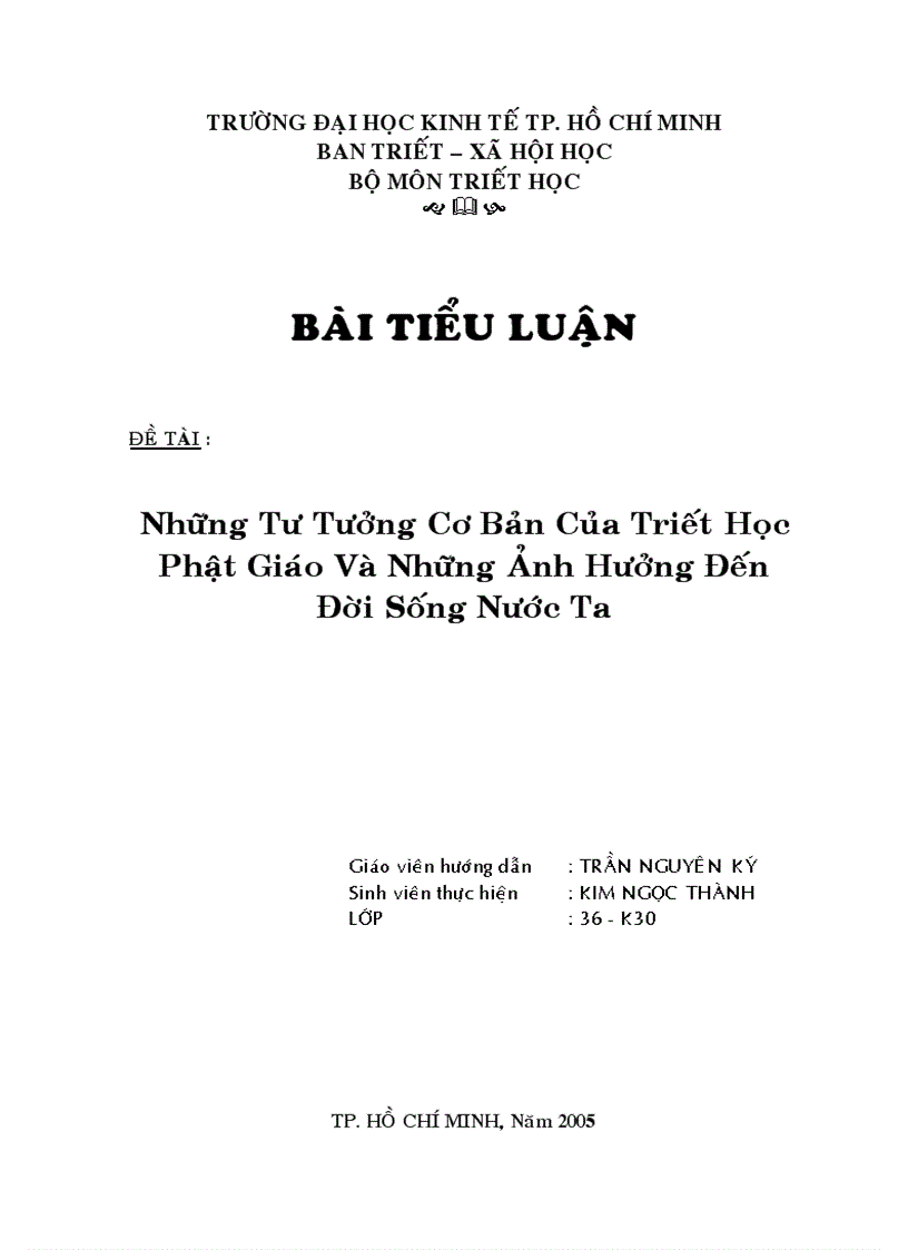 Những Tư Tưởng Cơ Bản Của Triết Học Phật Giáo Và Những Ảnh Hưởng Đến Đời Sống Nước Ta 1