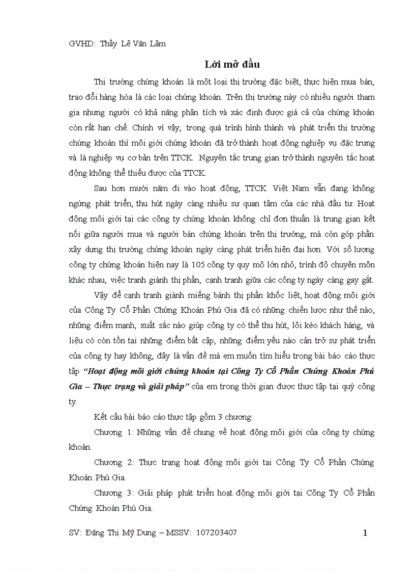 Hoạt động môi giới chứng khoán tại Công Ty Cổ Phần Chứng Khoán Phú Gia Thực trạng và giải pháp 1