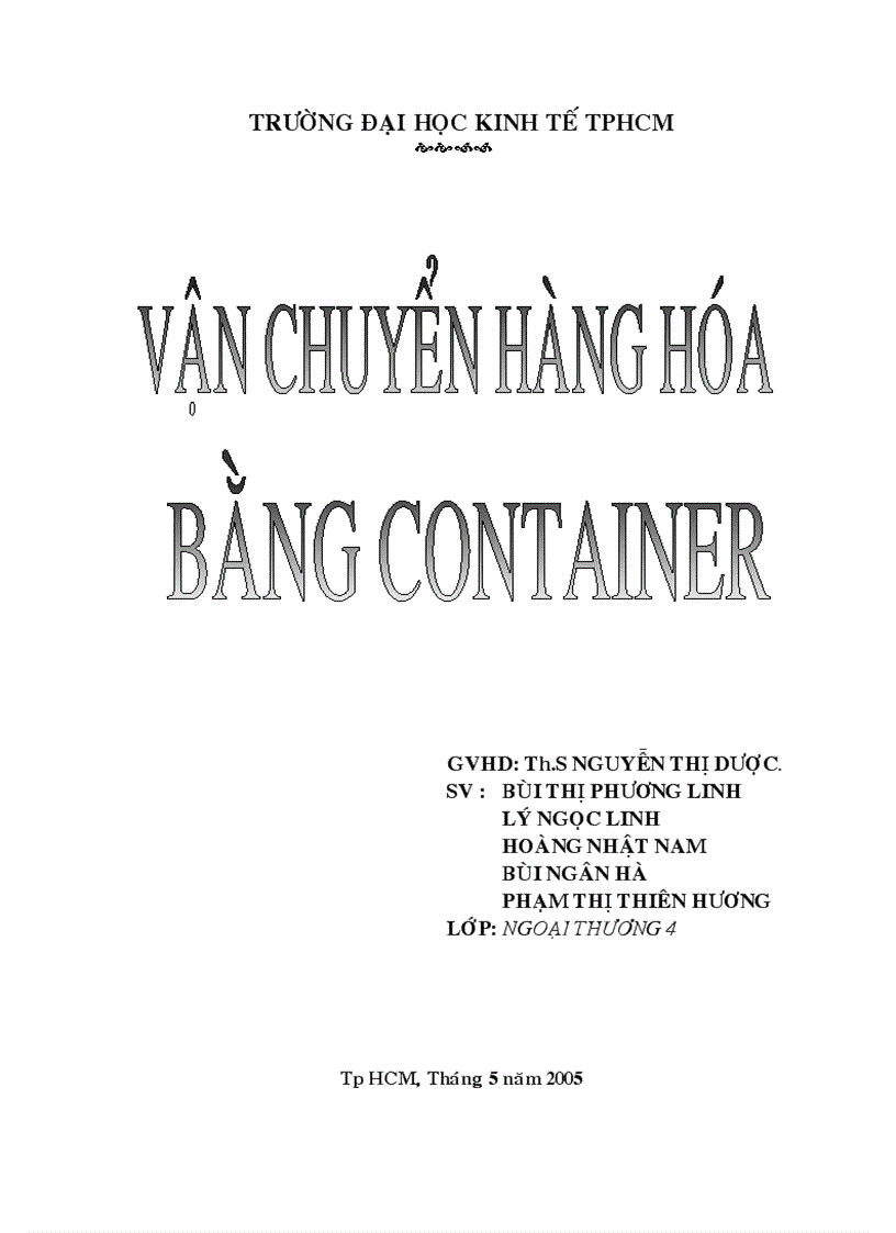 Vận chuyển hàng hoá bằng Container 1