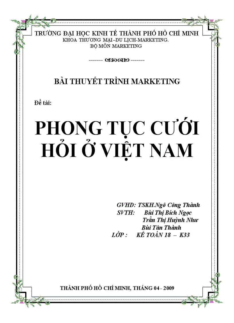 Phong tục cưới hỏi ở VIỆT NAM