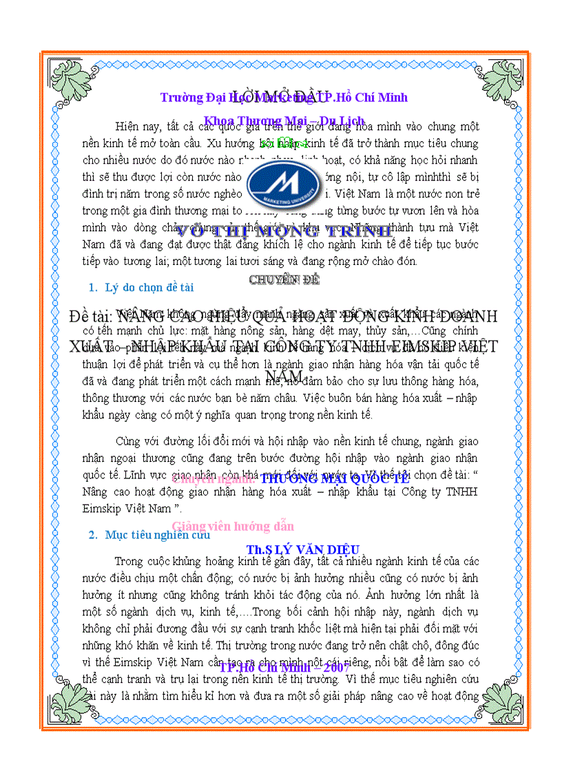 Nâng cao hoạt động xuất nhập khẩu tại cơng ty tnhh eimskip VIỆT NAM