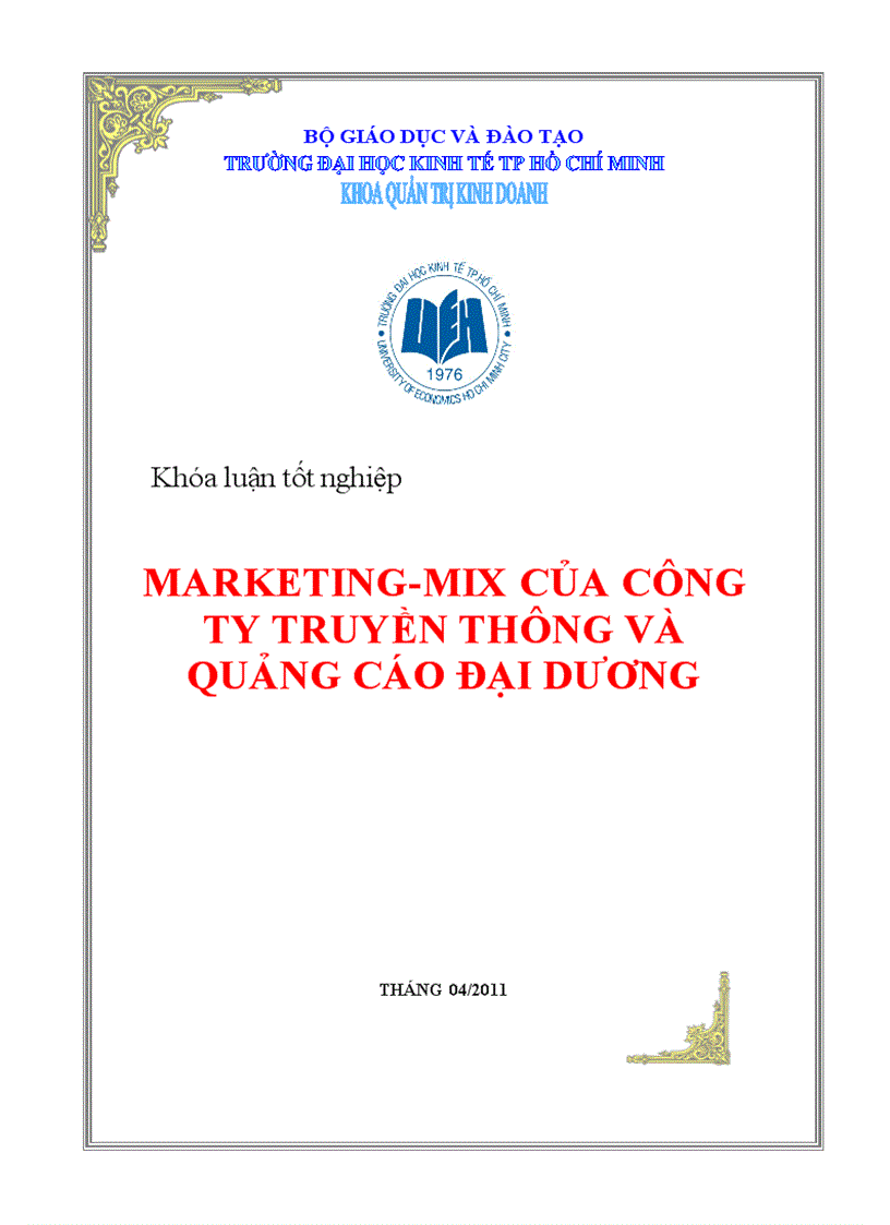 Marketing mix của công ty truyền thông và quảng cáo đại dương 1