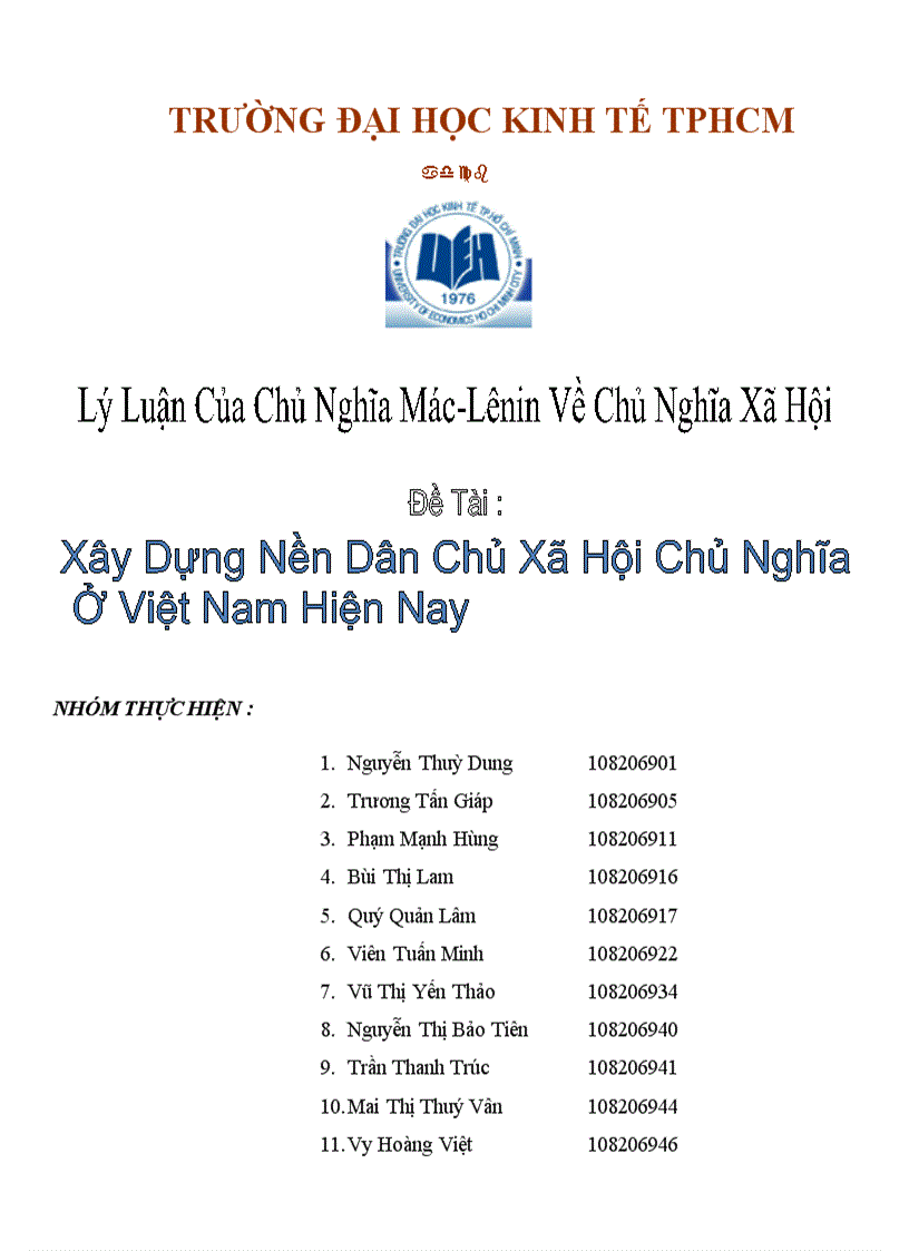 Xây dựng nền dân chủ xã hội chủ nghĩa ở Việt Nam hiện nay