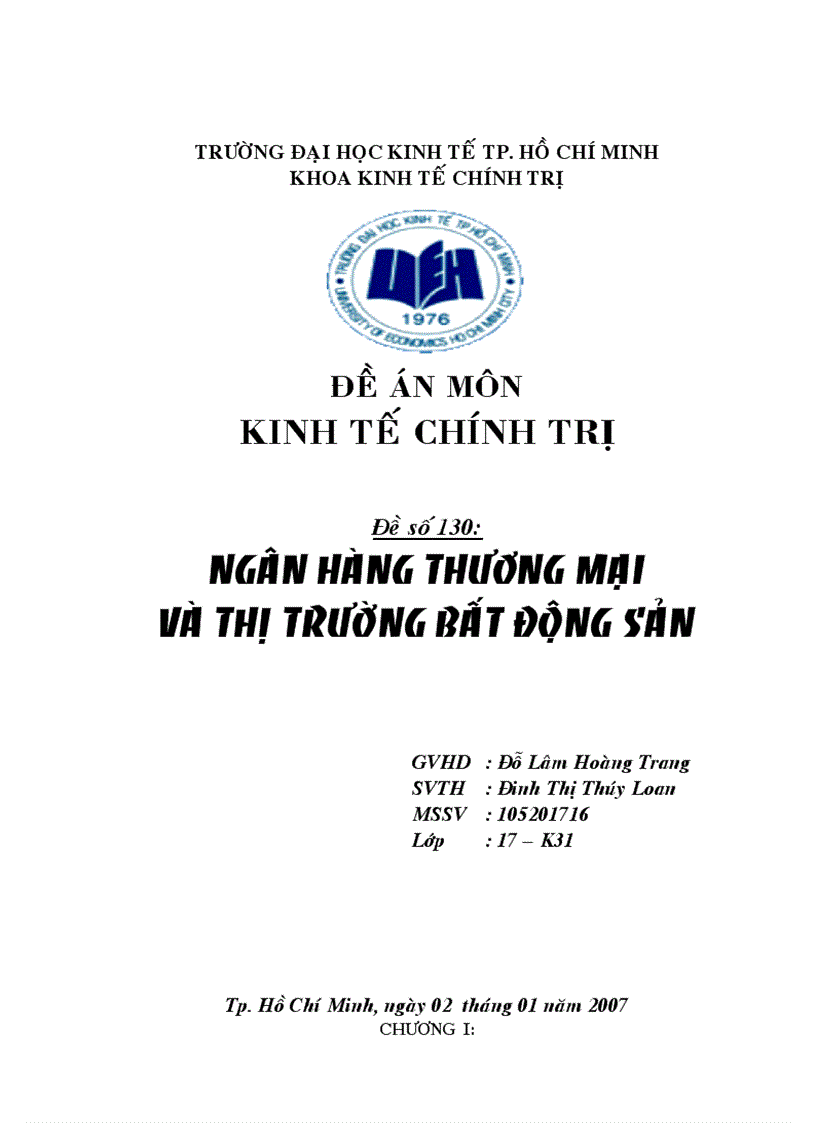 Ngân hàng thương mại và thị trường bất động sản 1