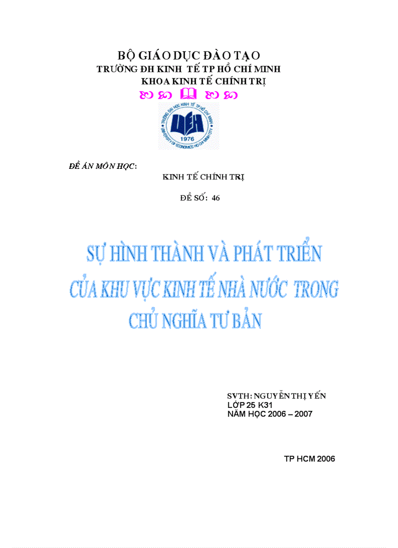 Hình thành và phát triển của kinh tê nhà nước trong chủ nghĩa tư bản