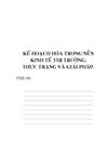 Kế hoạch hóa trong nền kinh tế thị trường Thực trạng và giải pháp