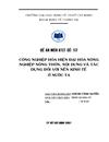 Công nghiệp hoá hiện đại hoá nông nghiệp nông thôn Nội dung và tác dụng với nền kinh tế