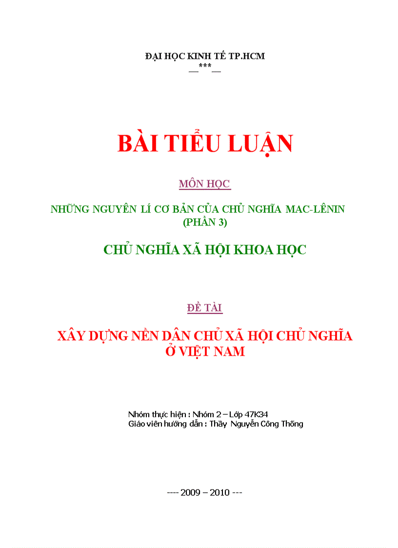 Xây dựng nền dân chủ xã hội chủ nghĩa ở Việt Nam