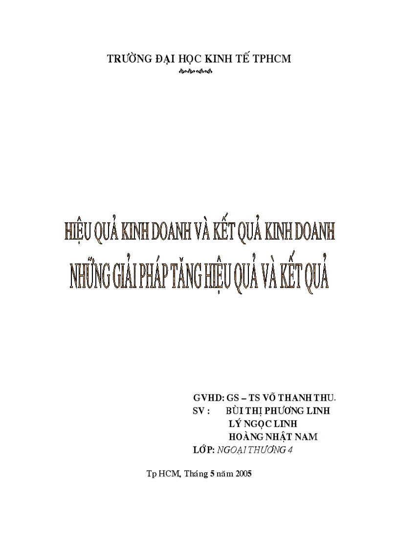 Những giải pháp tăng hiệu quả và kết quả những giải pháp tăng hiệu quả và kết quả
